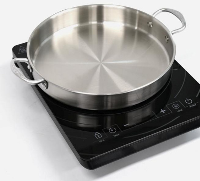 삼중 인덕션 닭갈비판 볶음판 업소용 가정용 캠핑 볶음팬 원형 전골판 곱창팬, 30cm, 1개
