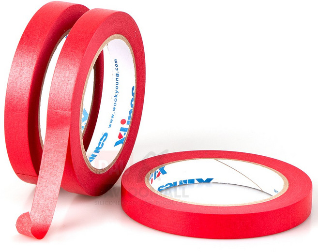 다우몰 내열 차량용 마스킹테이프 15mm 적색 / 동절 고접착 XLine088 페인트 종이테이프, 7개