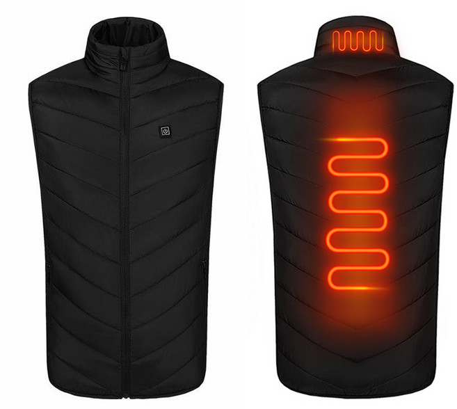 HA.M 발열조끼 2구역 USB 스마트 온열조끼 골프 웨어 등산 캠핑 낚시용 겨울 방한 열조끼+10000mAh 보조배터리 세트