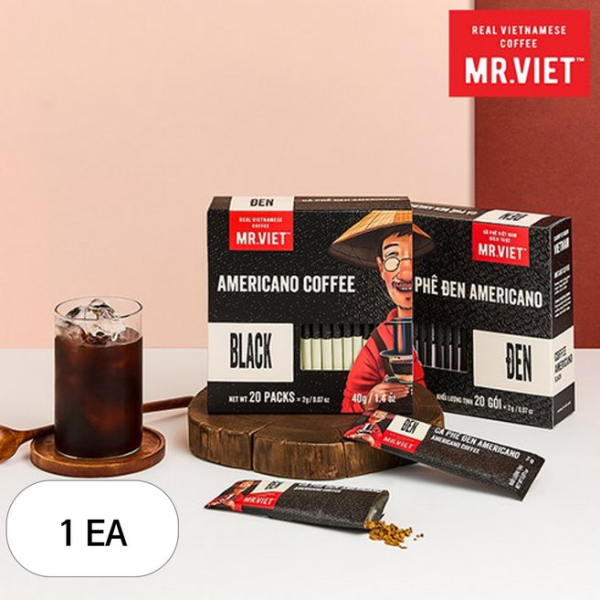 MR.VIET 블랙 원두커피믹스, 2g, 20개입, 1개