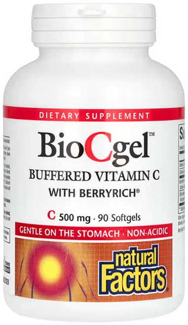 네츄럴팩터스 BioCgel BerryRich®가 함유된 완충 비타민 C 500mg 90소프트젤, 90정, 1개 - 쿠팡