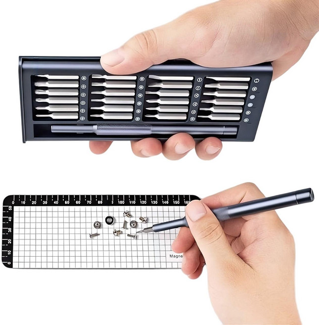 KUMO 25in1 정밀 드라이버 세트 마그네틱 스마트폰 아이폰 노트북 전자기기 수리 공구 키트 휴대용 케이스 미니 다용도, 단품, 1세트