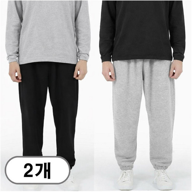 차쿠 1+1(2세트) 남여공용 트레이닝복팬츠 조거팬츠 일자 와이드 추리닝 슬랙스팬츠 작업바지 편의점바지 빅사이즈