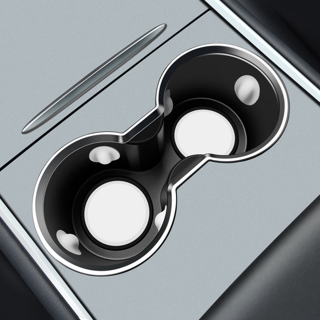 [Vihimai] 테슬라 모델Y 호환 모델S 스타일 크롬 고급 컵홀더 Model Y / Model 3, 흰색, 1개