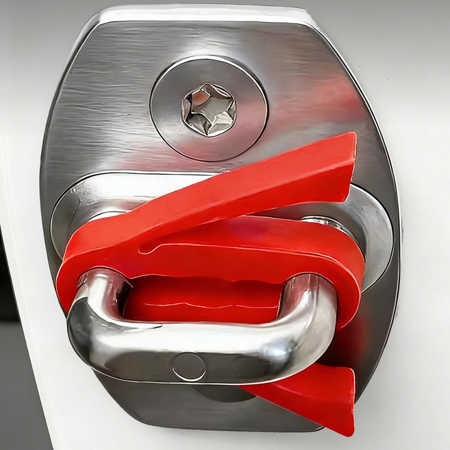 SEAMETAL 업그레이드 자동차 도어 잠금 버퍼 댐퍼 패드 4P 소음감소 충격흡수 날개를 달다, 빨간색, 4개