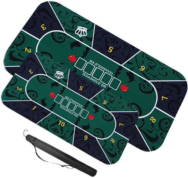 포커칩 세트 카지노칩 세븐 카드 게임 숫자 홀덤 칩 하드케이스증정, 홀덤매트 120 x 60cm, 1개