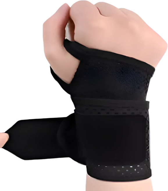 런닝핏 고탄력 통기성 손목보호대, 블랙, 2개