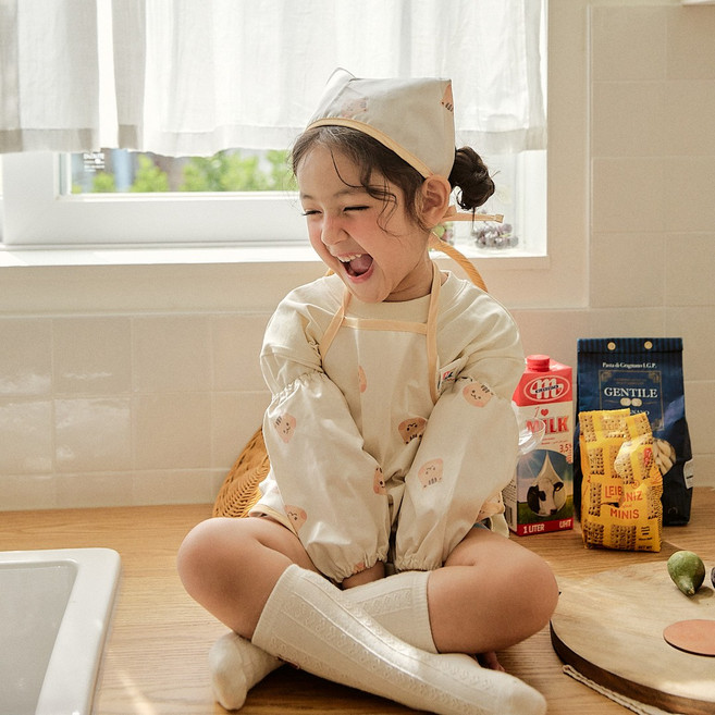 돗투돗 동물친구들 어린이집 방수앞치마 3종세트, 돗람이