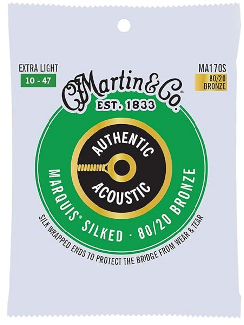 Martin 마틴 MARTIN 어쿠스틱 기타현 AUTHENTIC ACOUSTIC Marquis Silked MA170S Extra Light .010.047, 1개