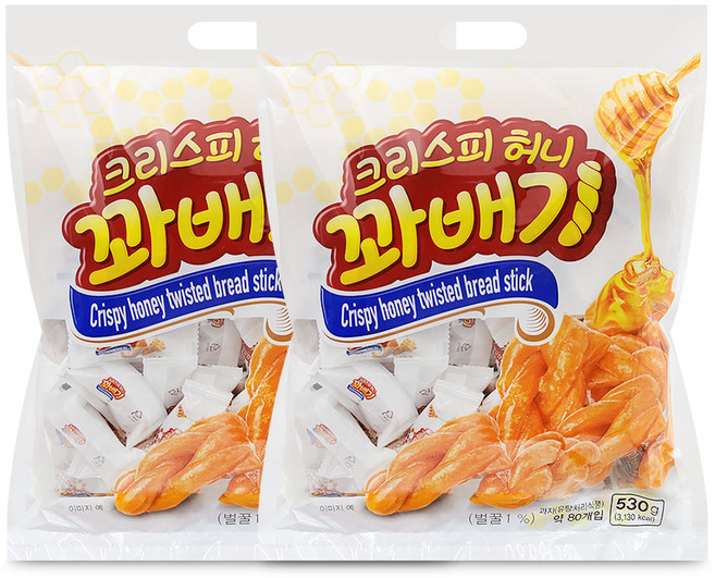 오성 크리스피 허니꽈배기 530g 미니꽈배기, 2개