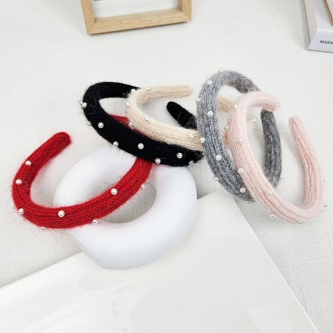 무이토린다 페미닌 앙고라 진주 헤어밴드