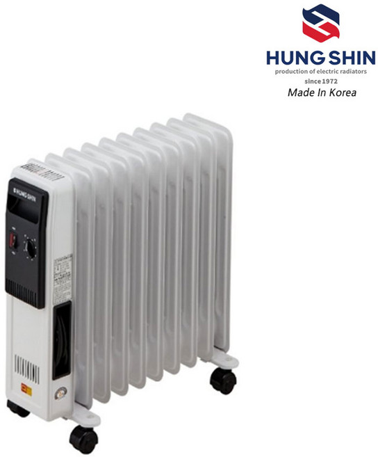 Hungshin 국내생산 전기라디에이터 9핀 소형 1200W라디에이타 라지에이터 동파방지히터 캠핑히터, 단품