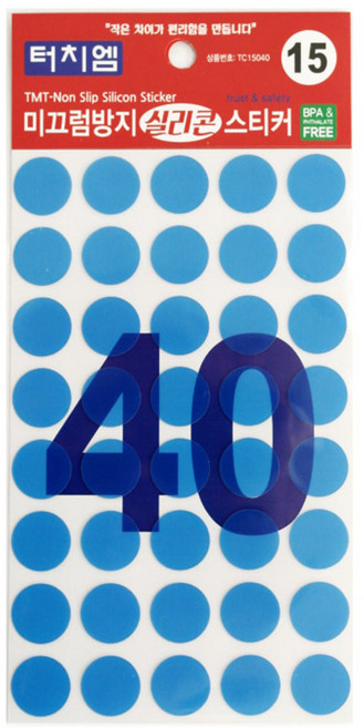 터치엠 미끄럼방지 실리콘 스티커 40p, 1개, 투명