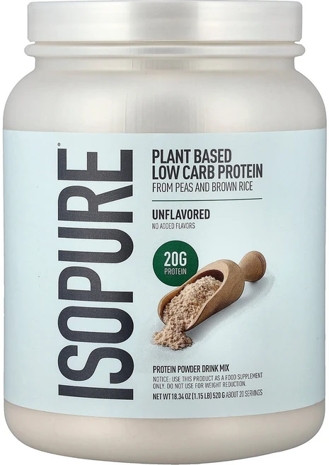 Isopure 식물성 저탄수화물 단백질 분말 무맛 521g(1.15lb) Isopure (이소퓨어), Isopure, 식물성 저탄수화물 단백질 분말, 무맛,, 521g, 1개 - 쿠팡