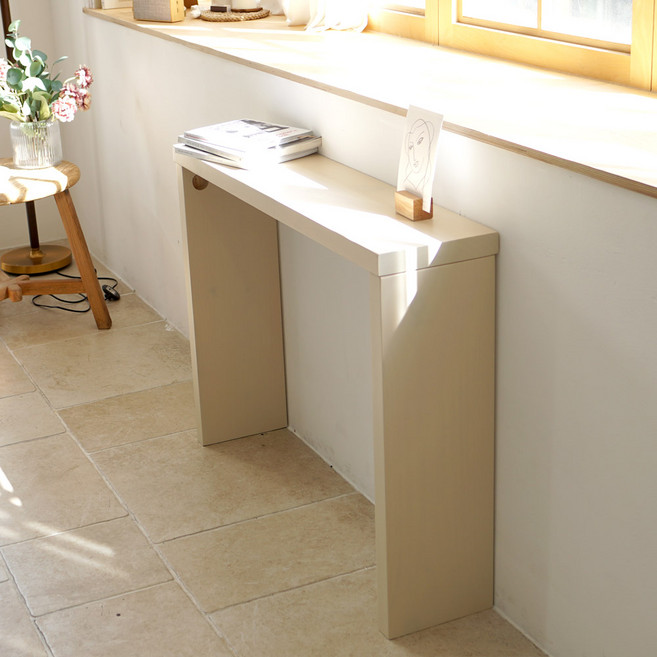 스퀘어 원목 콘솔 테이블 800, 스퀘어콘솔 800 (아이보리)