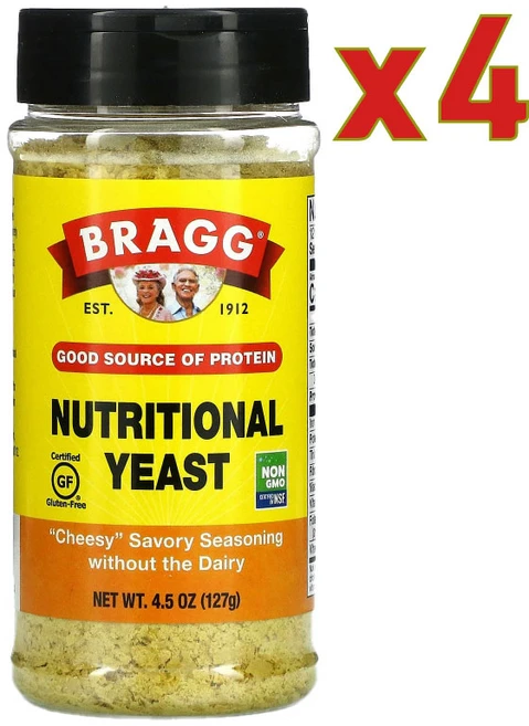브래그 뉴트리셔널 이스트 영양 효모 시즈닝 글루텐 프리 치즈맛 127g, 4개 - 쿠팡