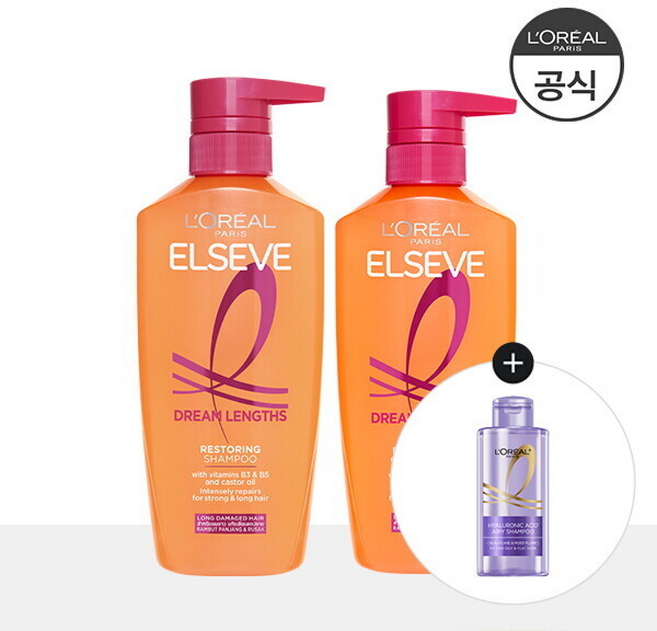 로레알파리 드림랭스 샴푸+컨디셔닝 헤어팩 (증)HA 샴푸 미니, 1개, 80ml