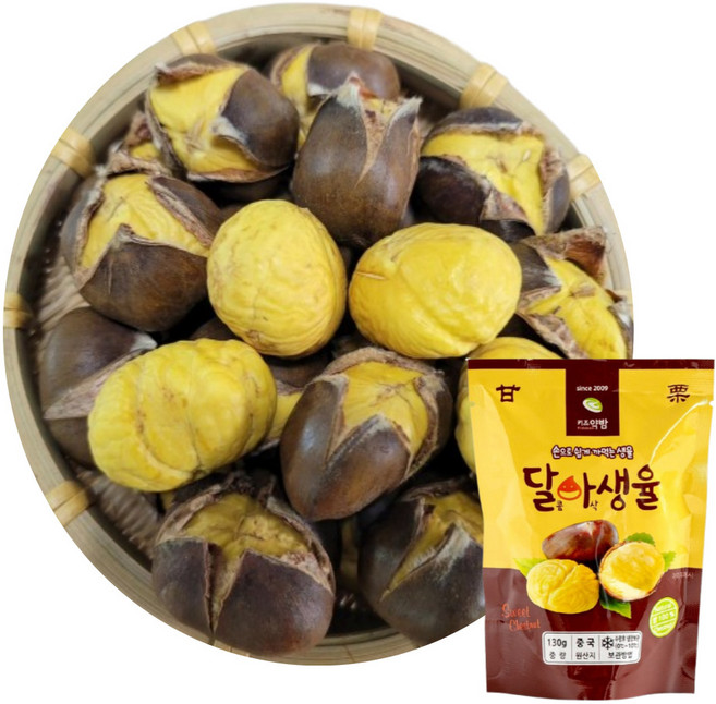 e키즈약밤 달콤아삭 생율 생밤, 4개, 130g