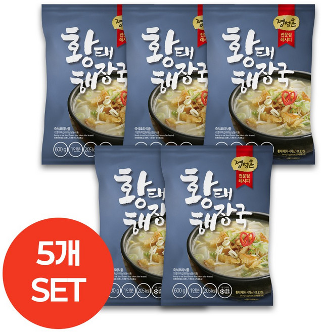 초원식품 정성온 황태해장국 냉동, 600g, 5개