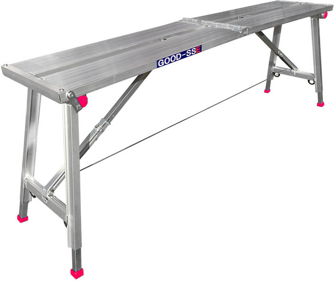 GOOD-SSE 굳세 접이식 우마사다리 300X1600 알루미늄 다리높이조절 도배, 1개