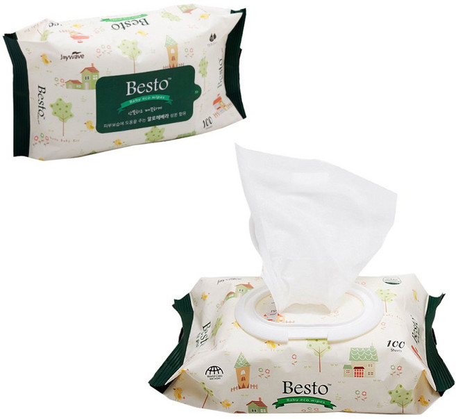 베스토 물티슈 캡형 (100매) 낱개, 1개