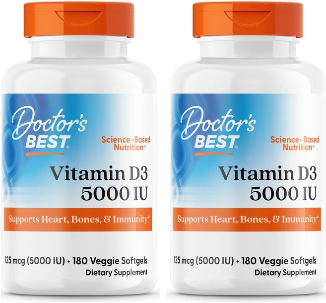 닥터스베스트 비타민 D3 5000IU 베지 소프트젤, 180정, 2개 - 쿠팡