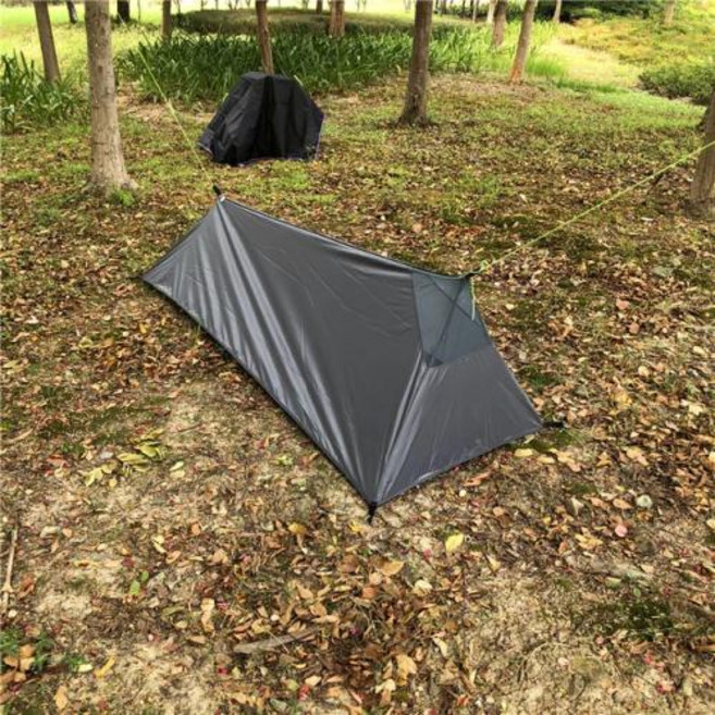 1인용텐트 비비색 야외 초경량 로드리스 A 프레임 캠핑 하이킹 더블 레이어 카키 색상 1 인용 500g, 5) Gray 색상, 없음
