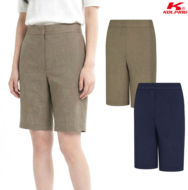 콜핑 여성 여름 린넨 뒷밴딩 등산 반바지 KSC988TP2W