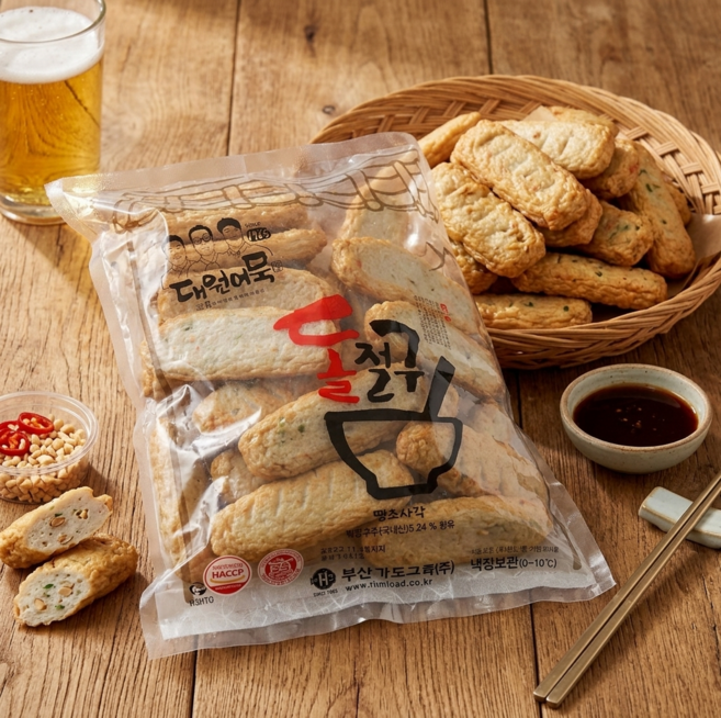 (부산대원어묵) 땡초말이어묵 1000g 부산어묵 어묵탕용 쫄깃한 어묵 식당용 대용량, 1kg, 1개