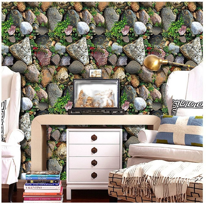 [풀리줄리] 이끼 돌담 실사 시트지 10M 바위, 본상품선택