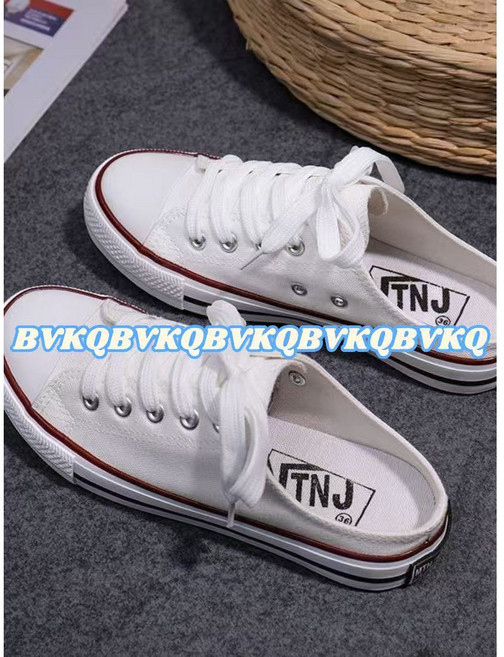 여성 데일리 5cm 통굽 캔버스 뮬 스니커즈 t773