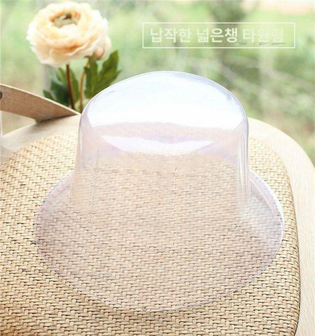 모자 지지대 돔형 투명 플라스틱 원형 각잡기 틀 전시대, M(56-58cm), 1개, 평평한 챙 타원 넓은 챙