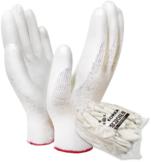 장갑이네 국산 100% 짱짱한 흰 코팅 장갑 촘촘 백코팅 목장갑, 국산 고급 13G 백코팅(죽포장) 100켤레, 1개, 국산 짱짱 백코팅(죽포장) L 100켤레