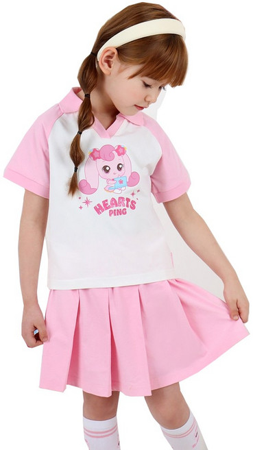 여아 아동잠옷 실내복 캐치티니핑 카라티 스커트 세트