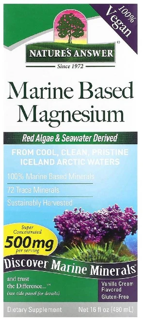 네이처스 앤서 해양 마그네슘 바닐라 크림 500mg 480ml(16fl oz), 1개, 480ml - 쿠팡