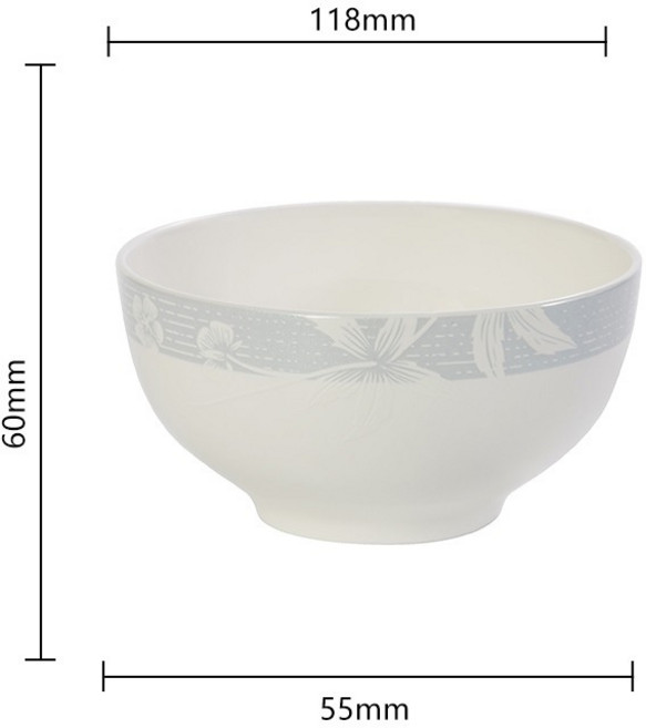 陶瓷碗盤組 骨瓷飯碗 盤子, 1個, Hx-37390靜影4.5寸奧碗