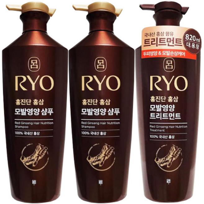 려 홍진단 홍삼 모발영양(샴푸+트리트먼트), 1개, 820ml
