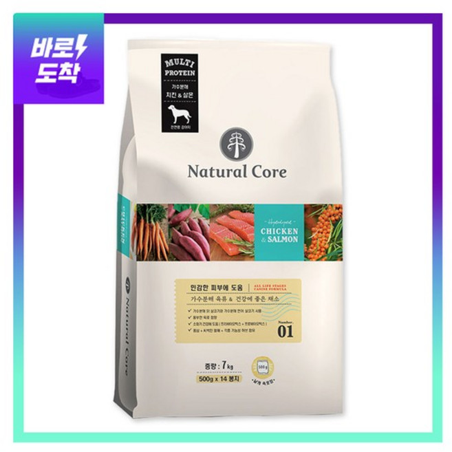 [바로도착] 네추럴코어 강아지사료 치킨&연어 7kg 개별포장, 없음, 1개