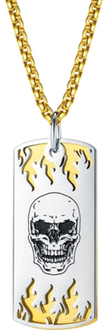 에르모사제이 맨드 MN005 써지컬 스틸 스컬 남자 목걸이