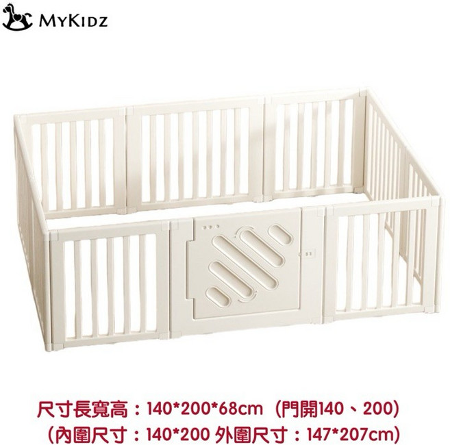 MyKidz 極簡圍欄 68公分高 安全圍欄, 1個, 極簡圍欄140*200-純白, 純白, 140*200