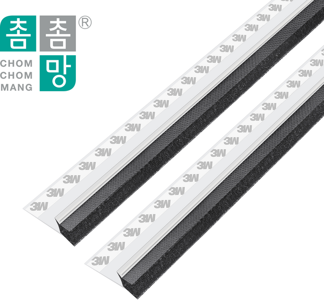 텍스토머 5중 틈막이 벌레 먼지 외풍 차단 틈새막이 문풍지 창문 투명 95cm, 2개