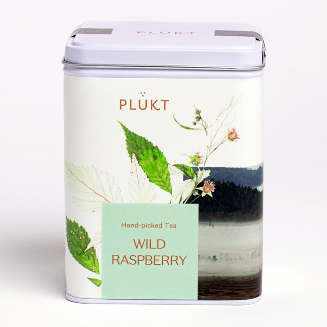 PLUKT 플룩트(플럭트)유기농 야생허브 와일드라즈베리 25티백 틴케이스, 1개, 25개입, 16g