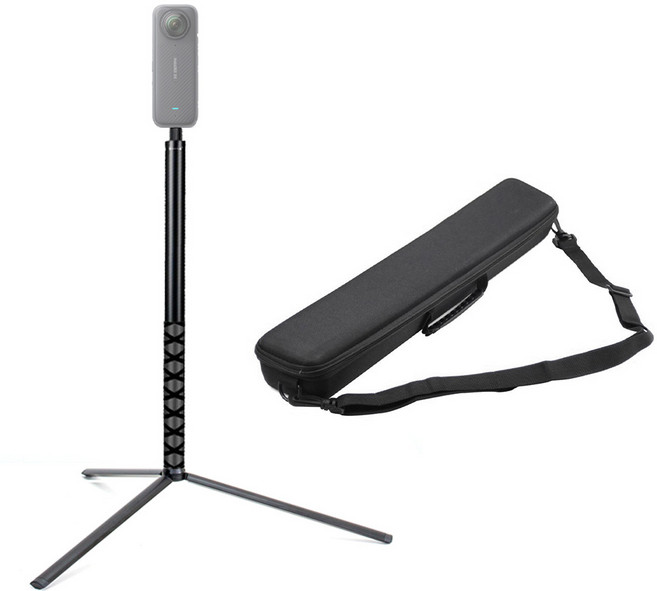 인스타360 오즈모360 액션캠 2m 인비저블 셀피스틱 삼각대 가방 풀세트 롱 셀카봉 insta360 X5 X4 고프로, 블랙(단일색상), 1개, 블랙(단일색상)