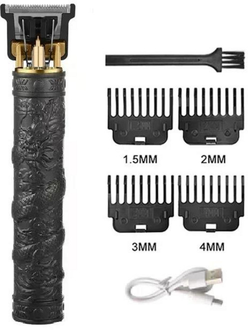 빈티지 T9 전기 무선 머리 절단 이발사 트리머 남성용 클리퍼 면도기 수염 라이터, 07 Black DragonB, 09 Black DragonB