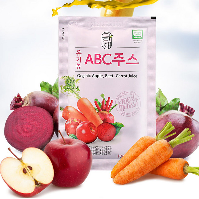 자연미가 NFC착즙 유기농 ABC주스 3000(100mlx30팩) /SB (사과+비트+당근)혼합 과일야채주스, 100ml, 3박스