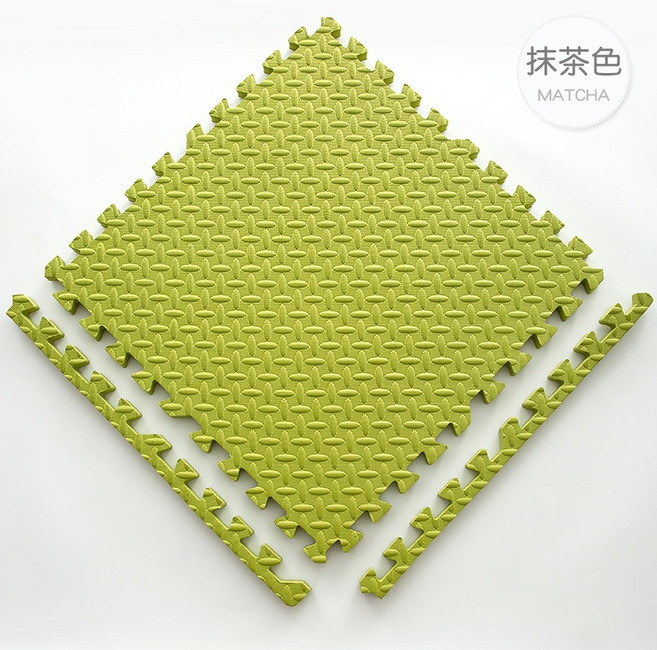 巧拼地墊 30*30公分 加厚2.5公分附邊條, 抹茶, 1個