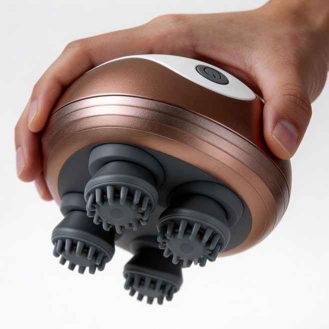 유니콘 휴대용 전동 두피 마사지기, 흰색, 1세트