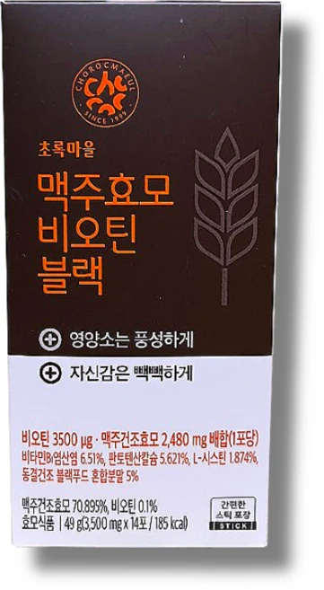 유기농 블랙푸드를 더한 맥주효모 비오틴 블랙 (3.5g x 14포), 3개, 49g - 쿠팡
