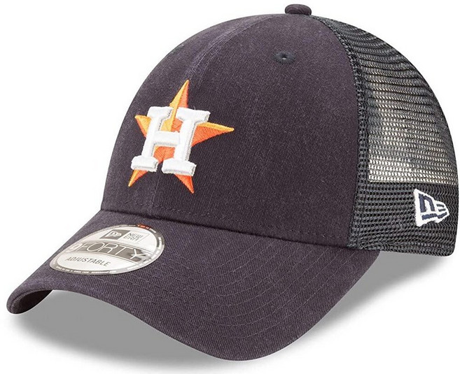 115888 New Era MLB THE 더 League 9FORTY 팀 색상 기본 로고 메시 트러커 조절 가능한 모자 캡 프리 사이즈 HoustON 온 Astros. 단일, Houston Astros
