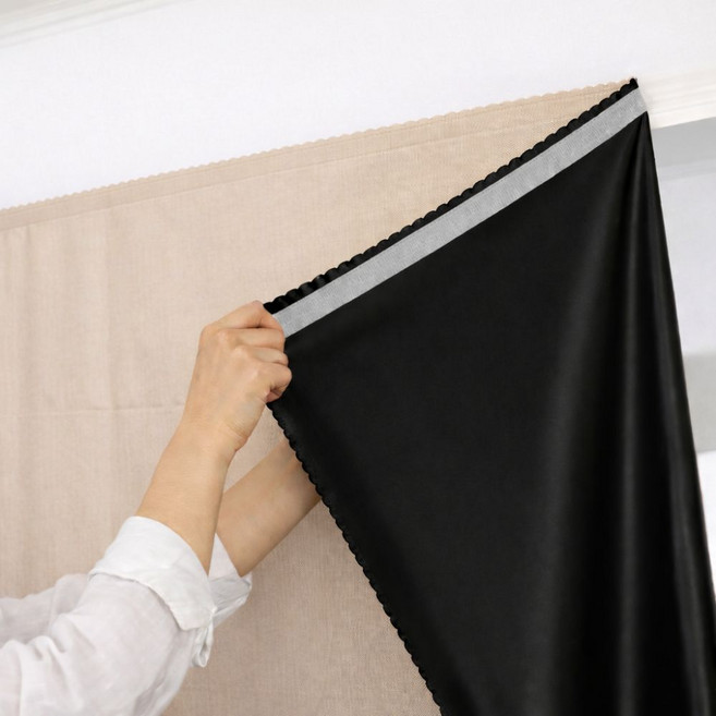 생활해랑 무타공 벨크로 찍찍이 붙이는 암막커튼